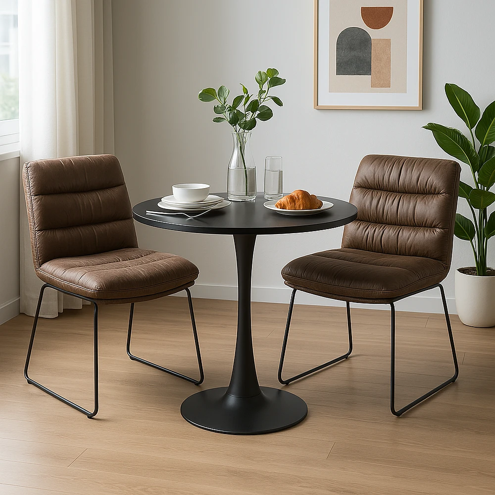 Round Dining Set with Chairs, Set of 3