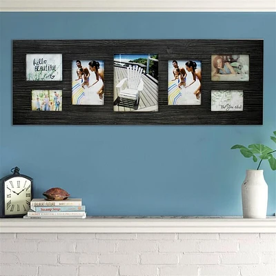 7 Pictures Collage Wood Frame - Black