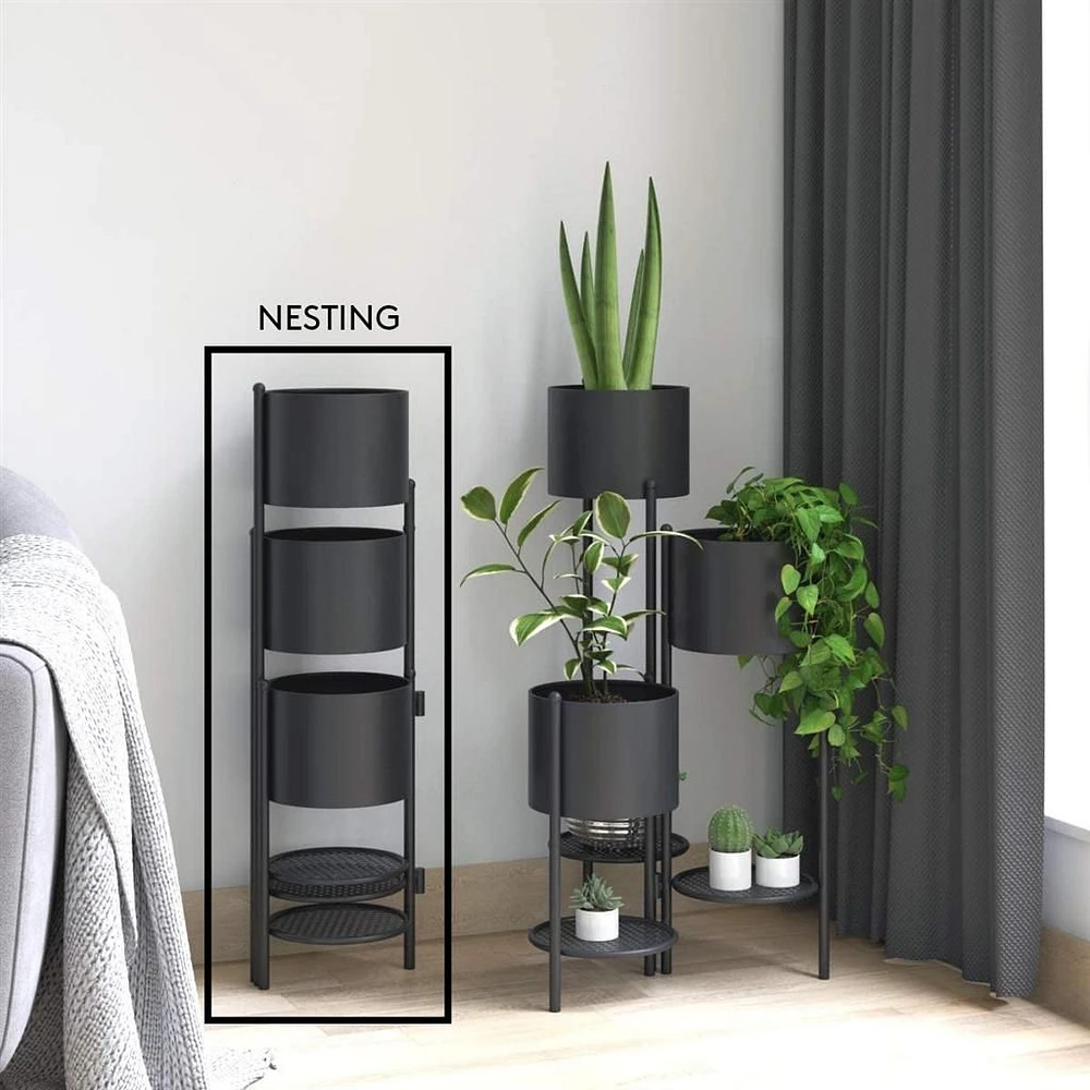 Foldable 6-Tier Planter - Black