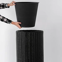 Rolland XL Rattan Planter Black by Haute Deco