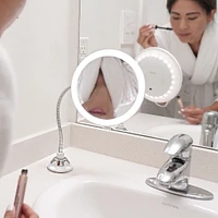 Super Suction Gooseneck LED Vanity Mirror