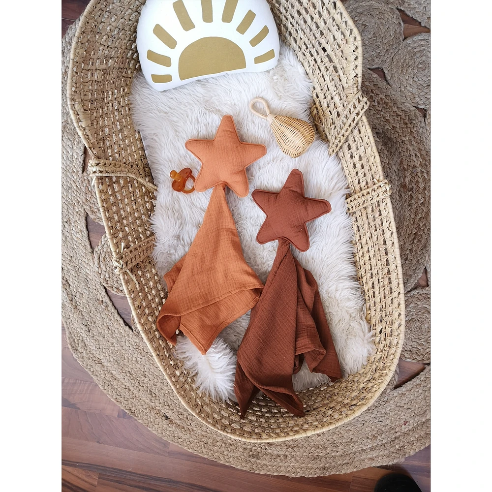 Doudou, étoile, ensemble de 2 - Rouille et Marron