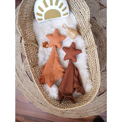 Doudou, étoile, ensemble de 2 - Rouille et Marron