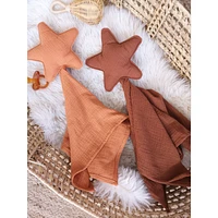 Doudou, étoile, ensemble de 2 - Rouille et Marron