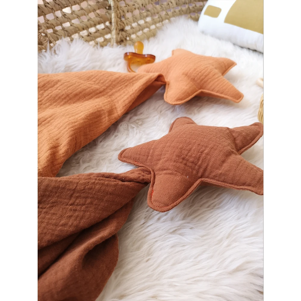 Doudou, étoile, ensemble de 2 - Rouille et Marron