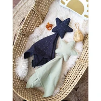 Doudou, étoile, ensemble de 2 - Vert et Bleu Marine