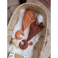 Doudou, lune, ensemble de 2 - Rouille et Marron