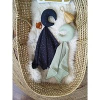 Doudou, lune, ensemble de 2 - Vert et Bleu Marine
