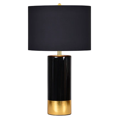 Lampe de Table Tuxedo en céramique noir et or