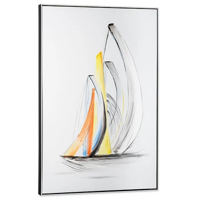 Schooner Winds II Hand Painted Framed Canvas