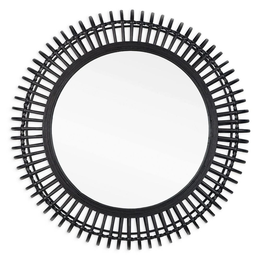 Reina 31" Black Bamboo Wall Mirror