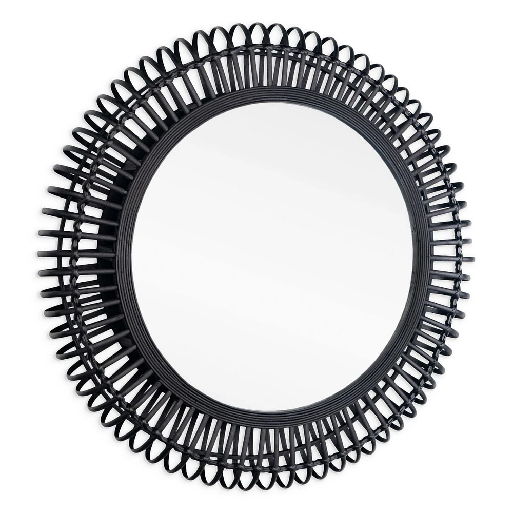 Reina 31" Black Bamboo Wall Mirror