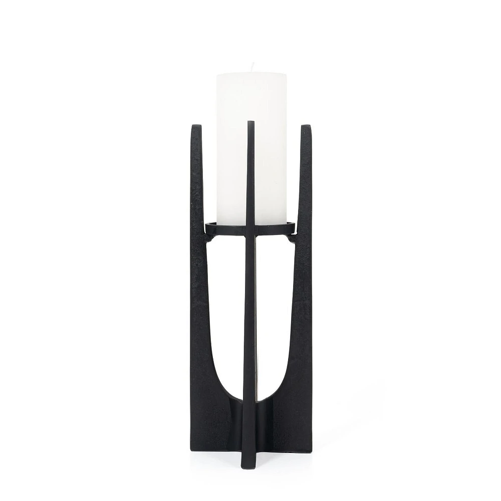 Sanders Small Black Candle Holder