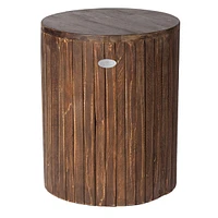 Michael Recycled Wood Stool End Table - Cacao Brown