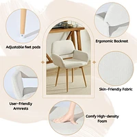 Set of 2 Beige Fabric Dining Chairs by Maison Classique