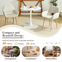 Set of 2 Beige Fabric Dining Chairs by Maison Classique