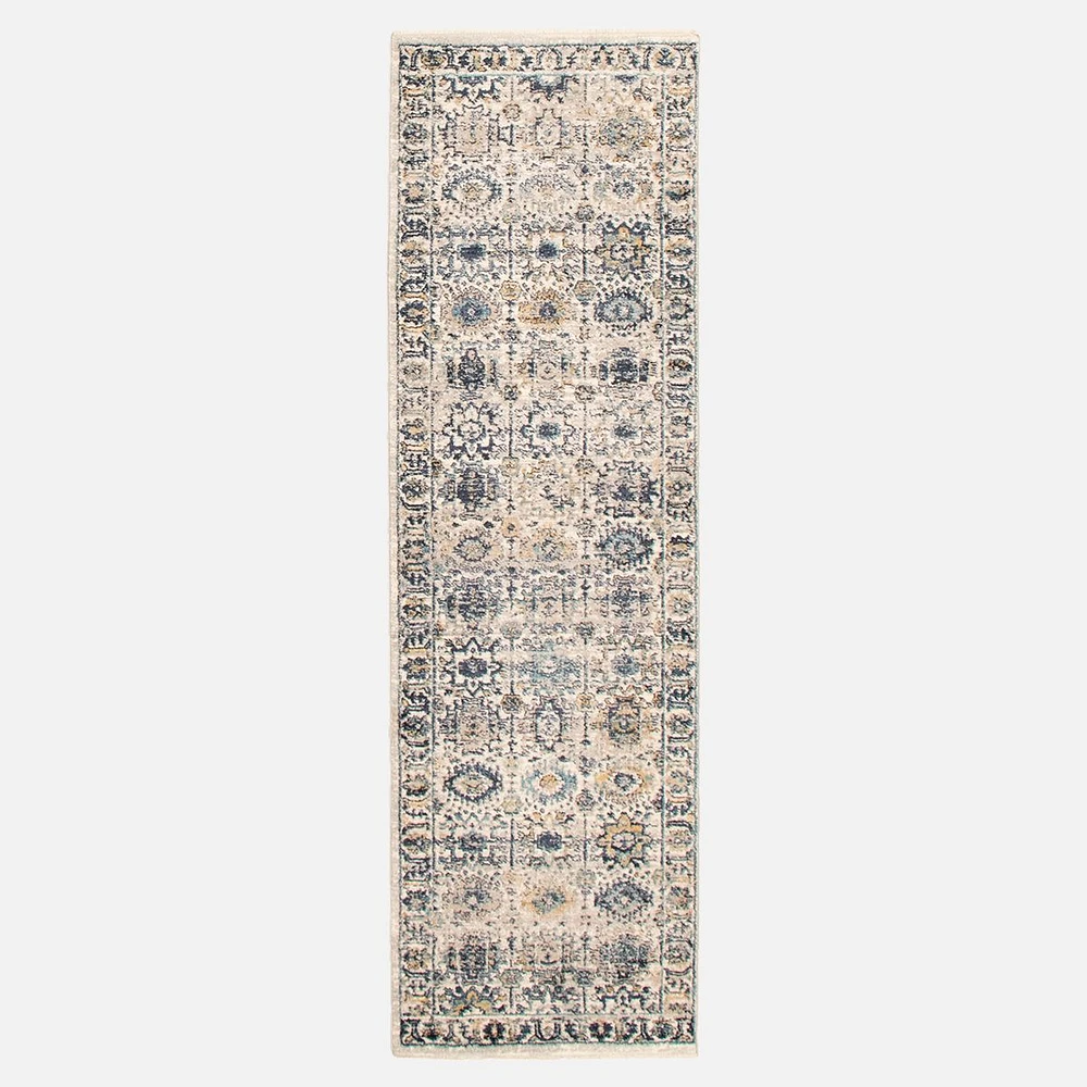 Tapis de couloir « Serenity » bleu / ivoire - 26 po x 96 po