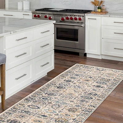 Serenity Blue/Ivory Carpet Runner - 26" x 96"