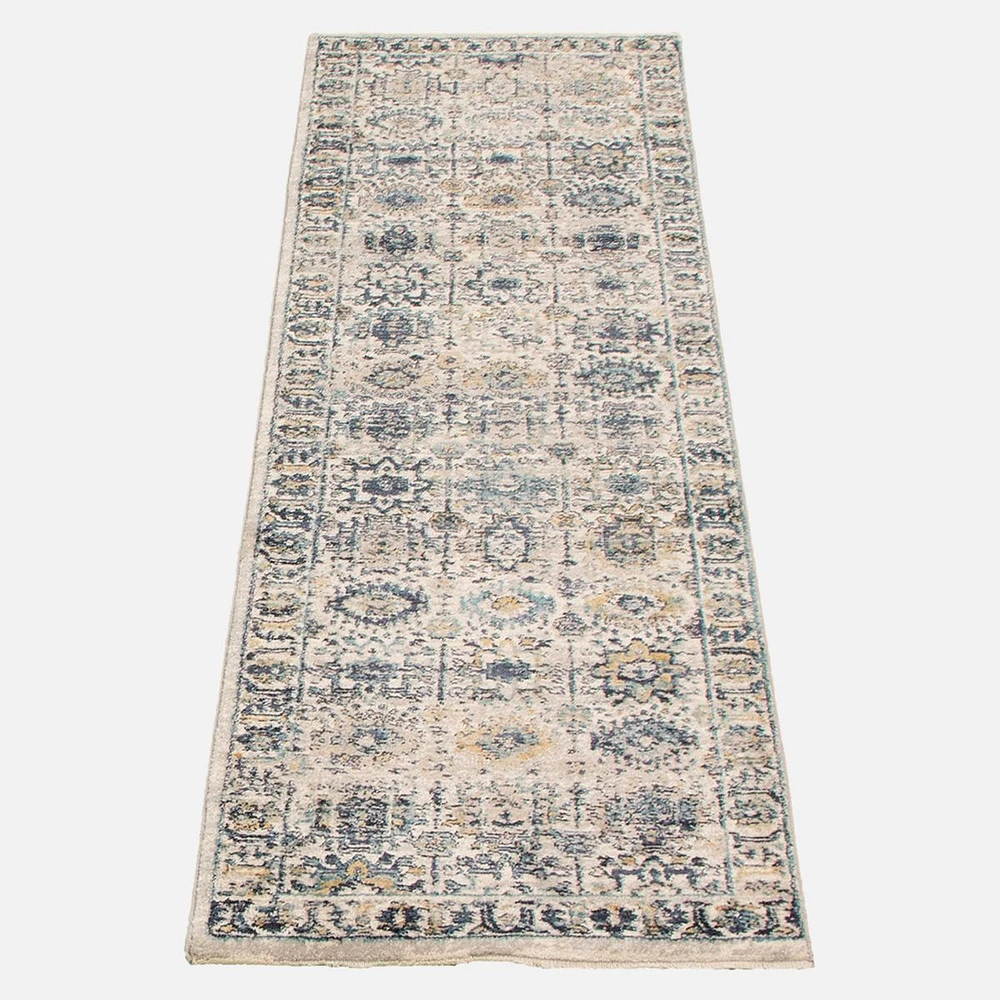 Tapis de couloir « Serenity » bleu / ivoire - 26 po x 96 po