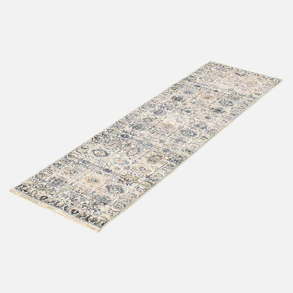 Tapis de couloir « Serenity » bleu / ivoire - 26 po x 96 po