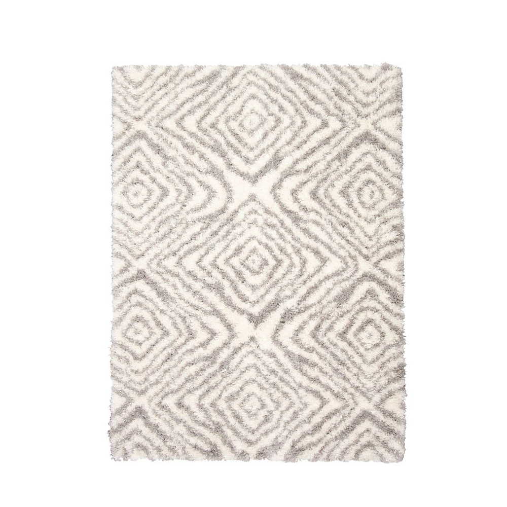 Abstract Ivory Rug - 6'7" x 9'6