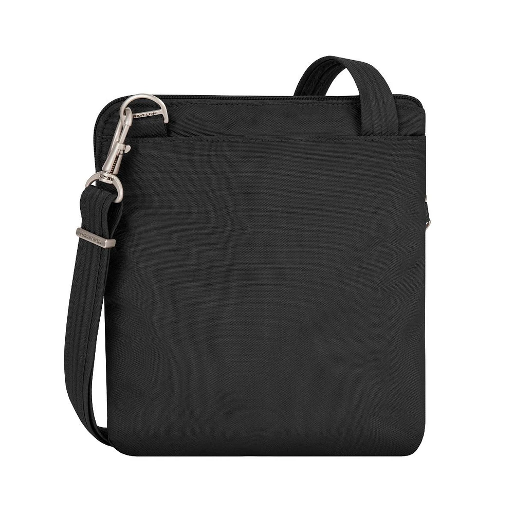 Anti-Theft Classic Slim Double Zip Crossbody - Black