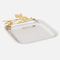 Elegance Gold Butterflies Square Tray (8.25")