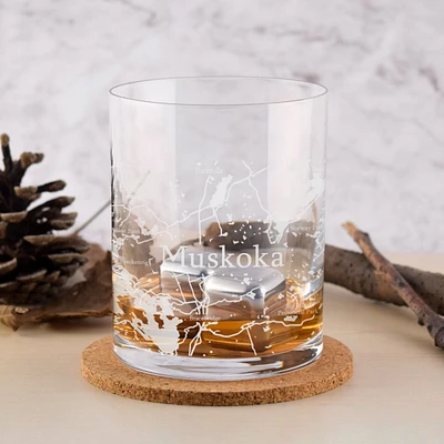 Ensemble de 6 verres à Whisky « Muskoka Map » par Cuisivin