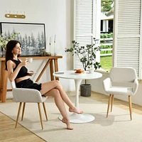 Set of 2 Beige Fabric Dining Chairs by Maison Classique