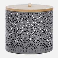 Grey Metal Storage Jar