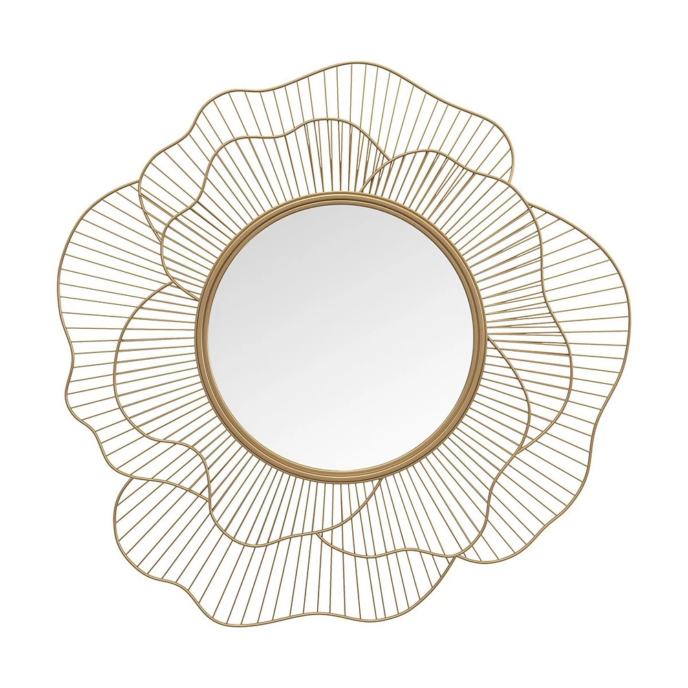 Miroir fleur « Anais » Or