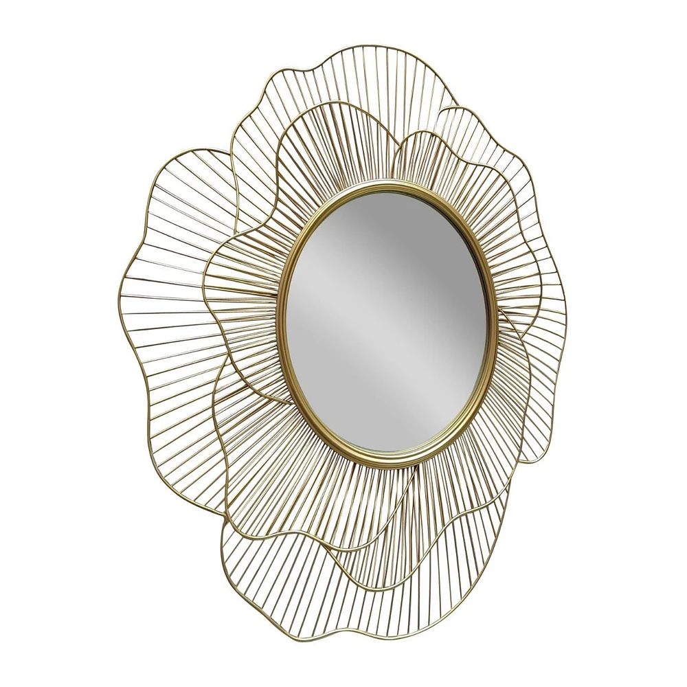 Miroir fleur « Anais » Or