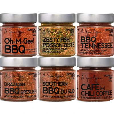 Coffret Maître du BBQ (6 Pots d'épices)