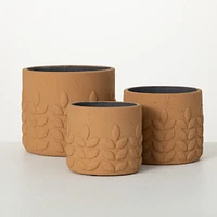 Modern Leaf Warm Rust Pot - 6"