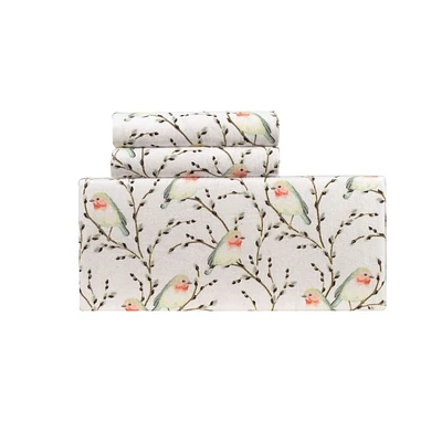 Chickadees Flannel Sheet Set