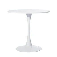 Ensemble de salle à manger rond avec chaises cognac, ensemble de 3 - Blanc