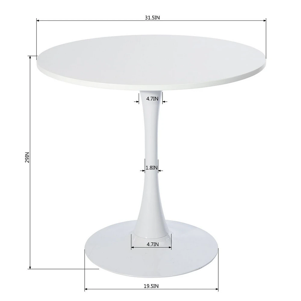 Ensemble de salle à manger rond avec chaises grises, ensemble de 3 - Blanc