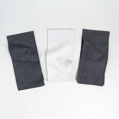 Set of 3 Kitchen Contemporary Denim Towels