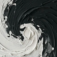 Continuum Black and White Abstract Painting