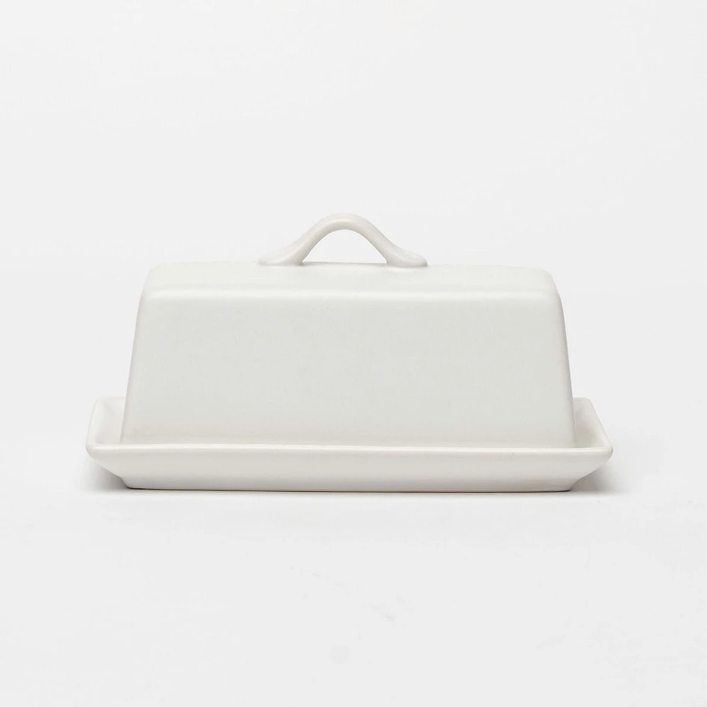 Park West White Butter Dish by BIA