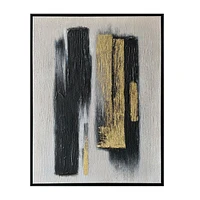 Flux Black and Gold Abstract Painting