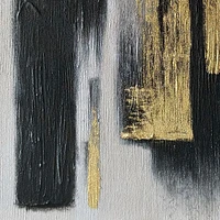 Flux Black and Gold Abstract Painting