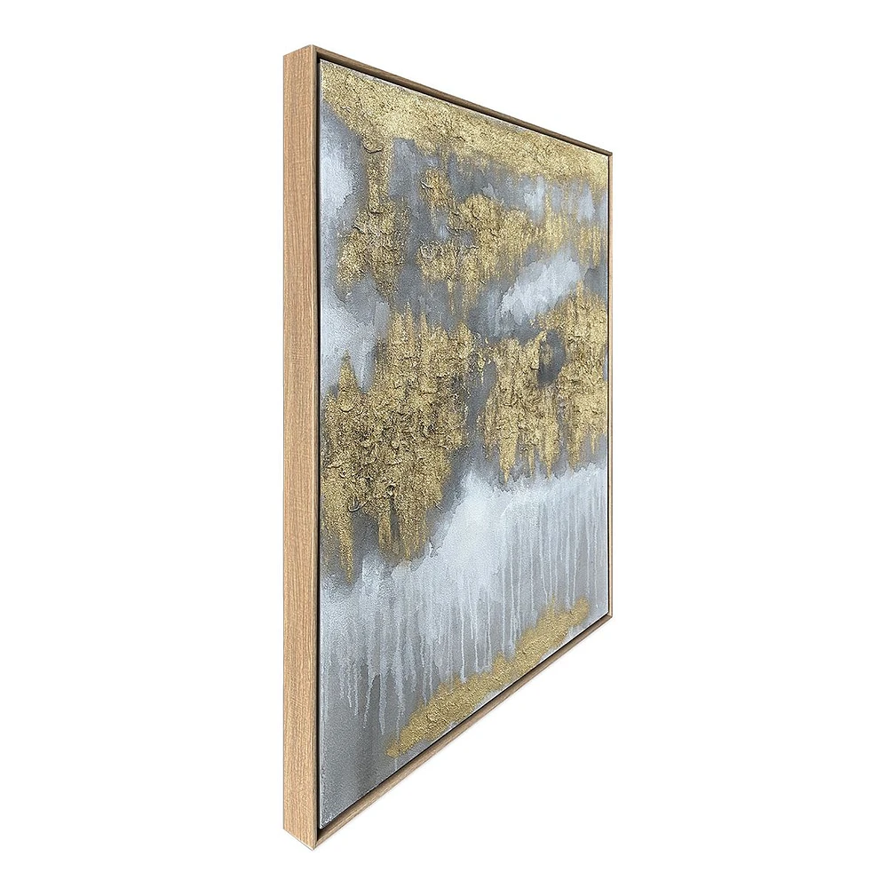 Glint Gold and Grey Abstract Painting