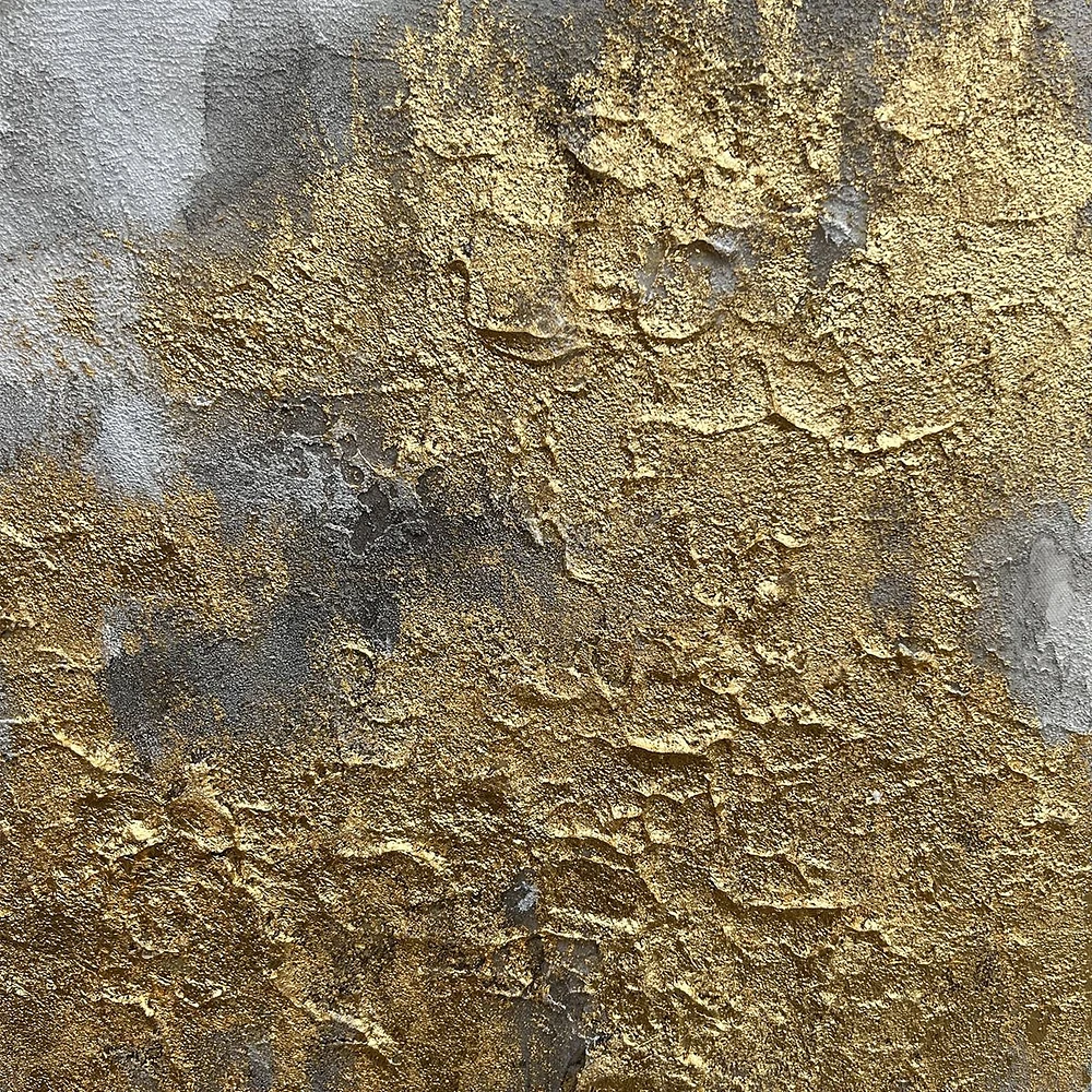 Glint Gold and Grey Abstract Painting