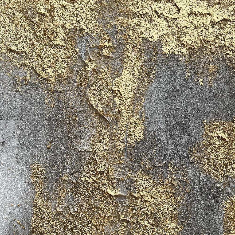 Glint Gold and Grey Abstract Painting