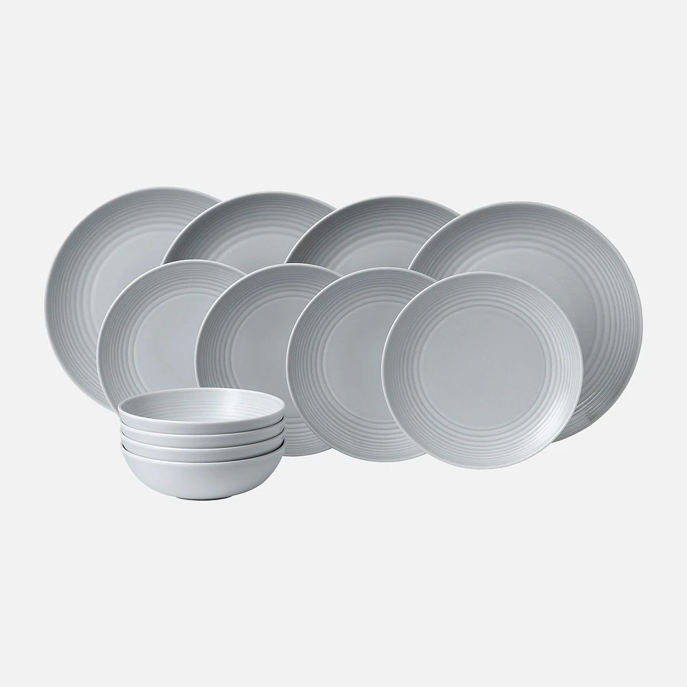 Gordon Ramsay Maze Light Grey 12-Piece Dinnerware Set