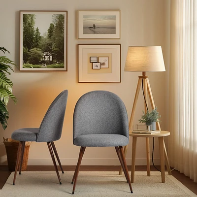 Set of 2 Grey Dining Chairs by Maison Classique
