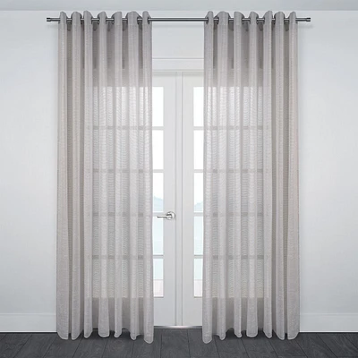 Rideau en jacquard « Ibiza » semi-transparent à oeillets