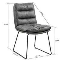 Ensemble de salle à manger rond avec chaises grises, ensemble de 3 - Noir