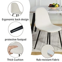 Set of 4 Beige Fabric Dining Chair by Maison Classique